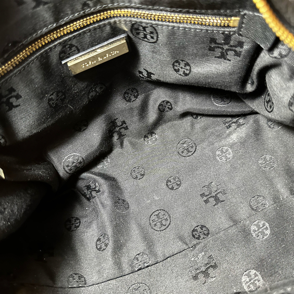 Tory Burch Black Leather Satchel Boston Bag - Picture 4 of 5